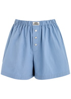 Love Stories James Cotton-poplin Shorts Blue