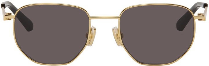 Photo: Bottega Veneta Gold Round Sunglasses