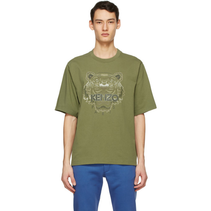 Photo: Kenzo Khaki Oversized Gradient Tiger T-Shirt