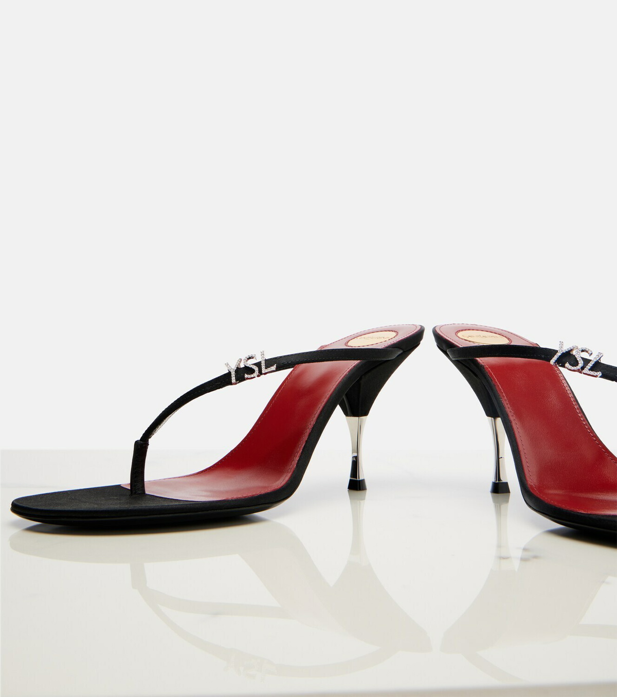 Saint Laurent Jerry crêpe satin thong sandals