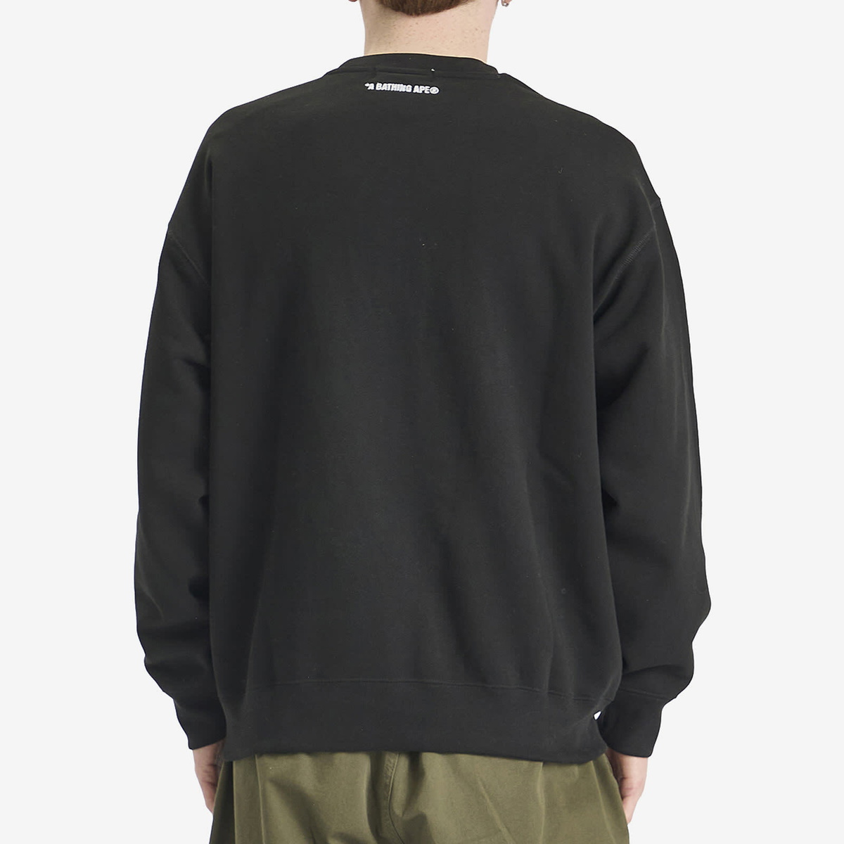 A Bathing Ape Men's Abc Camo Ape Head Relax Fit Crew Sweatshirt in Black
