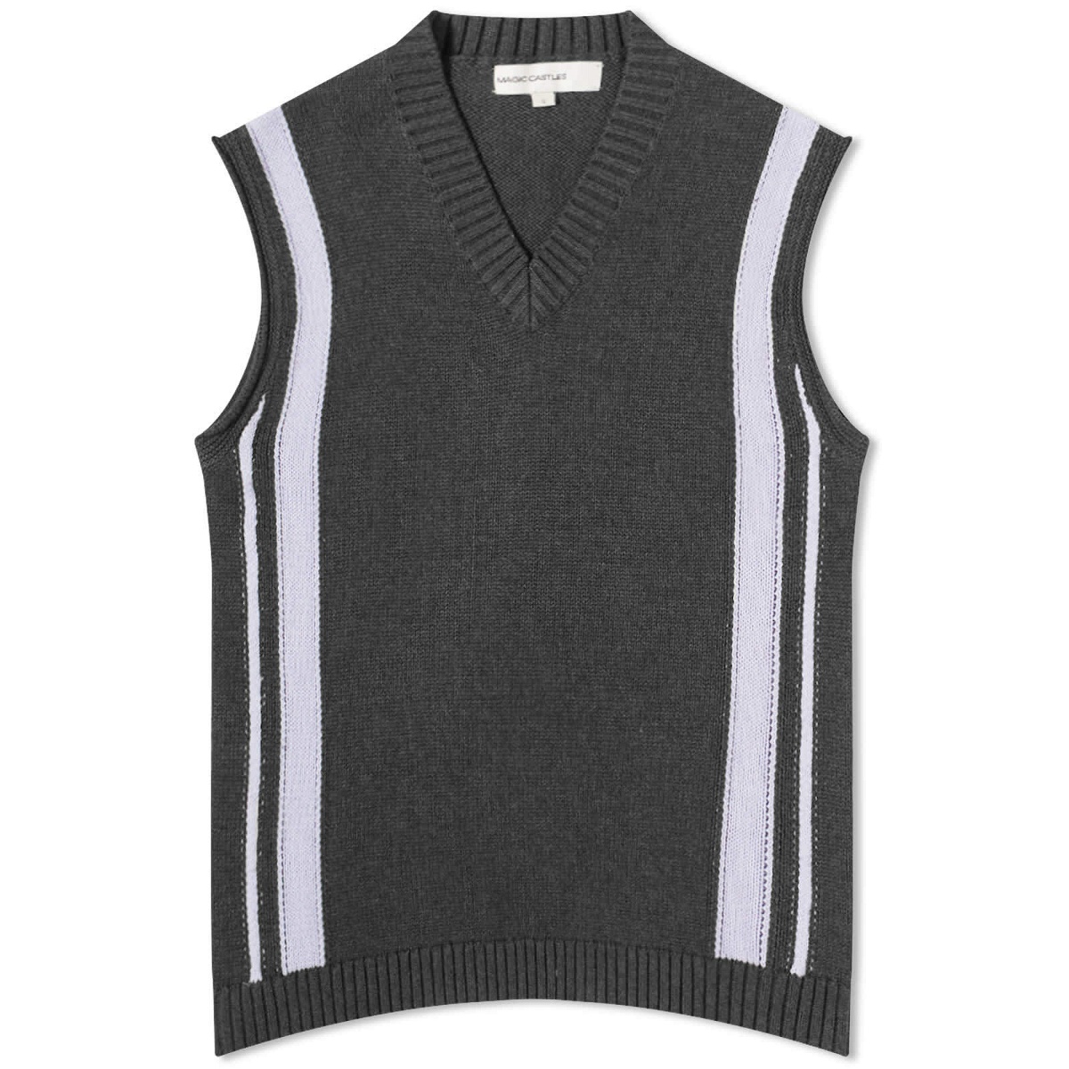 Photo: Magic Castles Men's Luca Knitted Vest in Charcoal