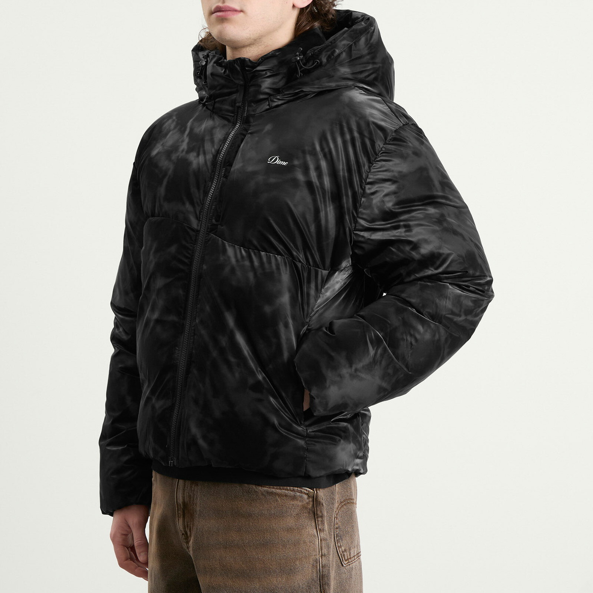 Dime Men's Wavy Puffer in Smoke Black