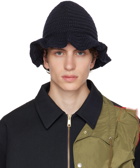 kolor Navy Ruffled Bucket Hat