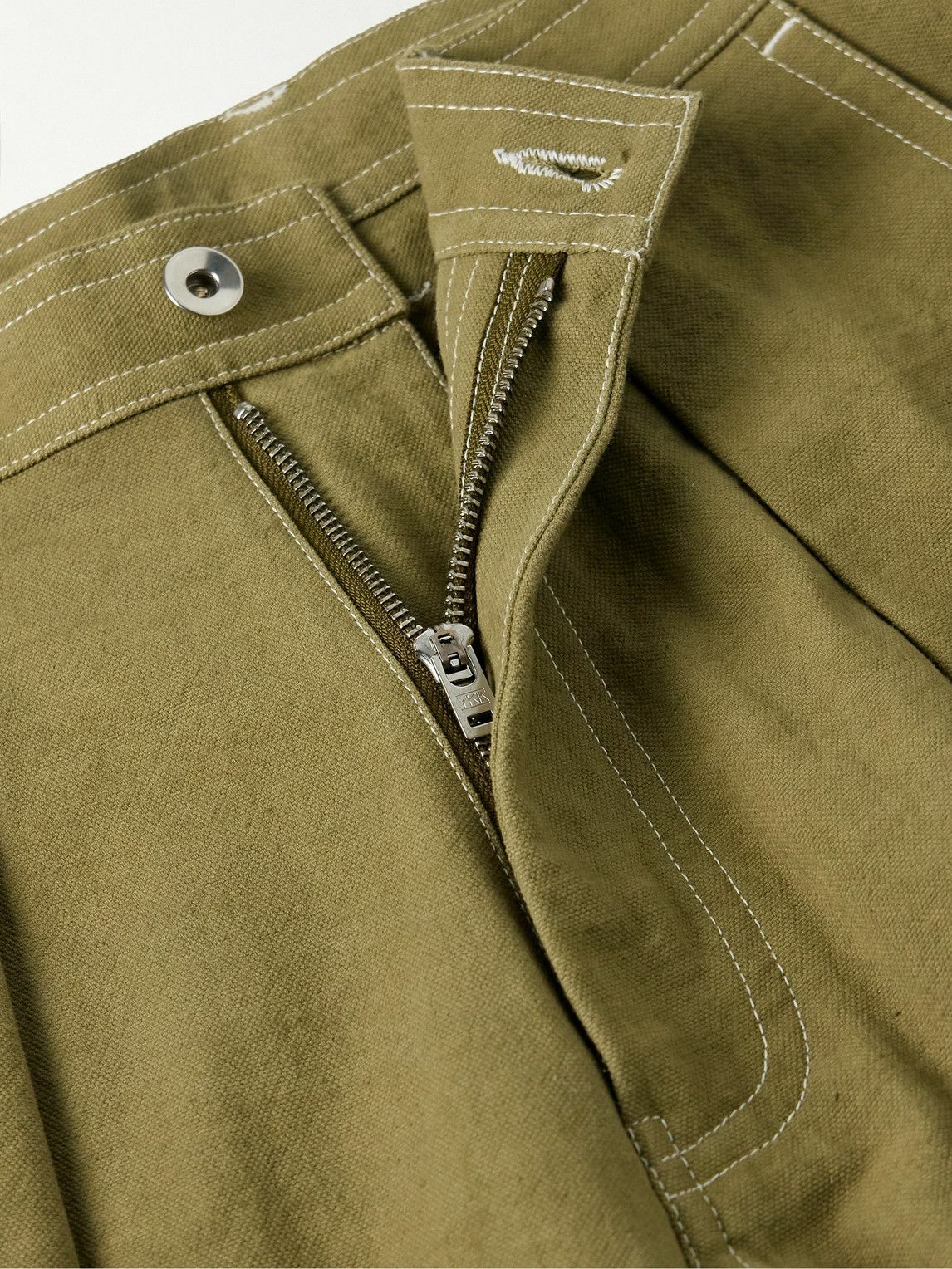 Story mfg. - Lush Wide-Leg Pleated Organic Cotton-Canvas Trousers