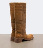 Miu Miu Embroidered leather knee-high boots