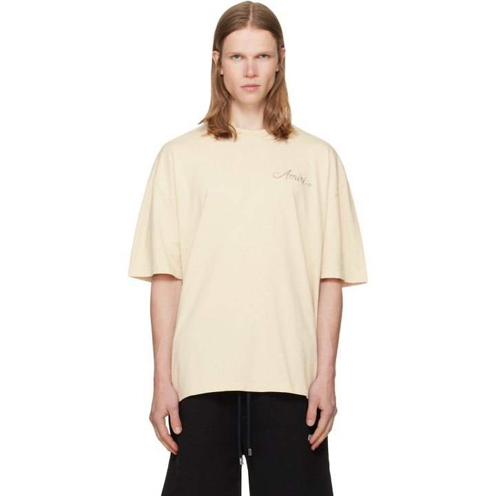 Photo: AMIRI Off-White MA Check Patch Skate T-shirt