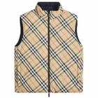 Burberry Men's Nylon Check Puffer Gilet in Sand Ip Check