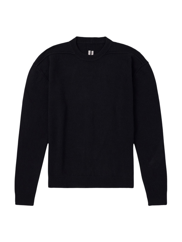 Photo: Rick Owens - Cashmere-Blend Knitted Sweater - Black