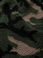 Valentino - Nylon-Trimmed Camouflage-Print Fleece Jacket - Green