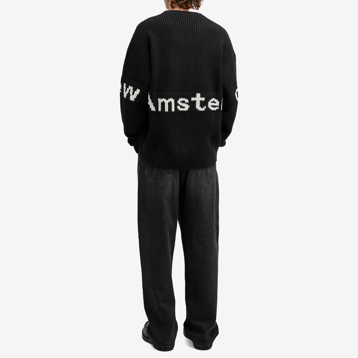 New Amsterdam Surf Association Men's New Amsterdam Name Knit Sweatshirt in Black