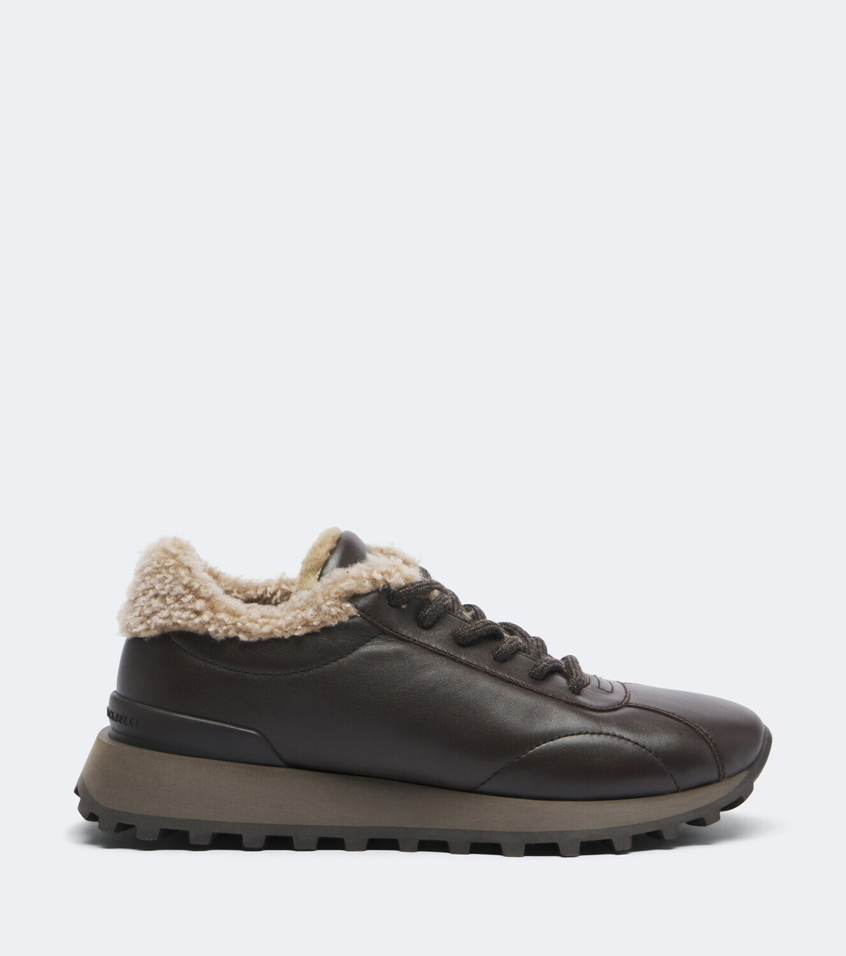 Brunello Cucinelli Monili shearling-trimmed leather sneakers