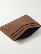 SAINT LAURENT - Logo-Appliquéd Full-Grain Leather Cardholder