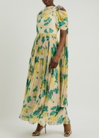 Huishan Zhang Alara Floral-print Chiffon Maxi Dress Yellow