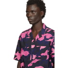 Valentino Pink and Navy Camo Shirt