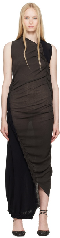 Photo: ISSEY MIYAKE Black & Gray Beanstalk Maxi Dress