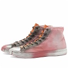 Acne Studios Men's Ballow High Tag Stained Sneakers in Red/Black