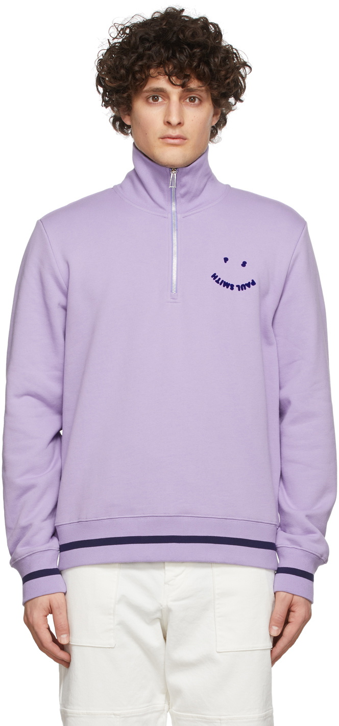 ★Paul Smith★ Happy Sweatshirt Purple M2R958XEK2116953 PS by Paul Smith Purple Crew Neck Happy Sweatshirt | Jules B