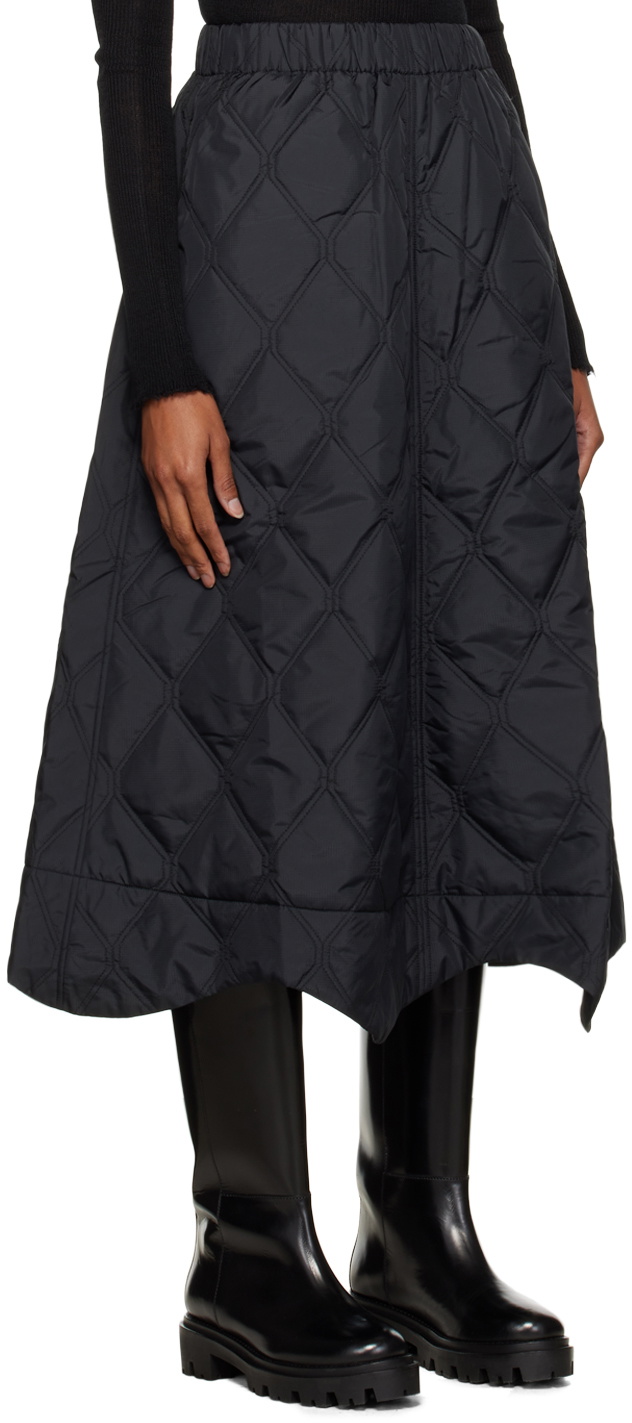 Cotton midi skirt in black - Ganni