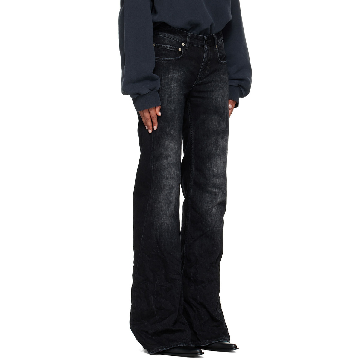Balenciaga Black Wide Leg Jeans