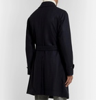 Beams F - Double-Breasted Wool and Cashmere-Blend Trench Coat - Blue