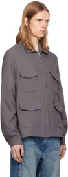 Random Identities Gray Twill Long Jacket