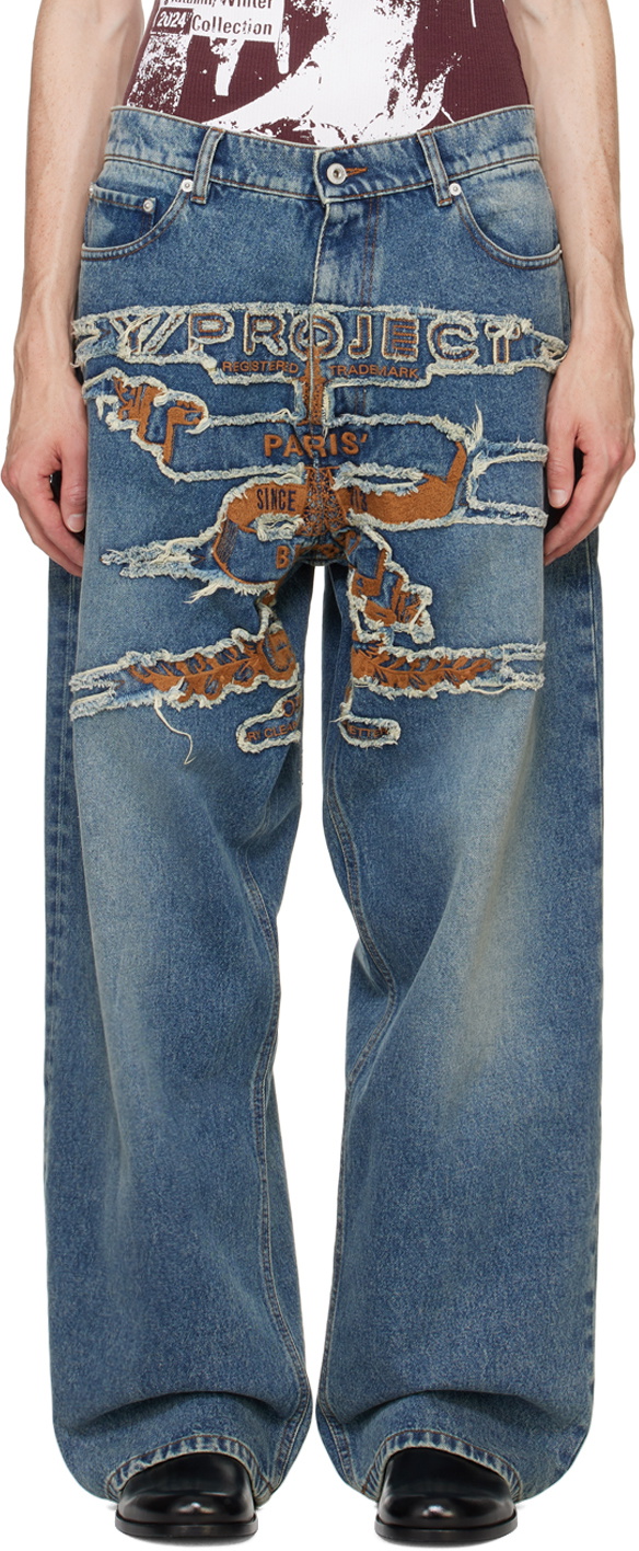 Y/Project Blue Paris' Best Patch Jeans Y/Project