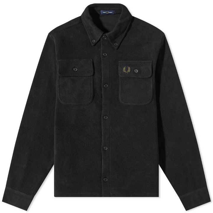 Photo: Fred Perry Authentic Men's Reverse Fleeceback Overshirt in Black