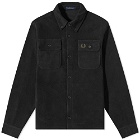 Fred Perry Authentic Men's Reverse Fleeceback Overshirt in Black