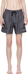 Versace Underwear Gray Barocco Reversible Swim Shorts