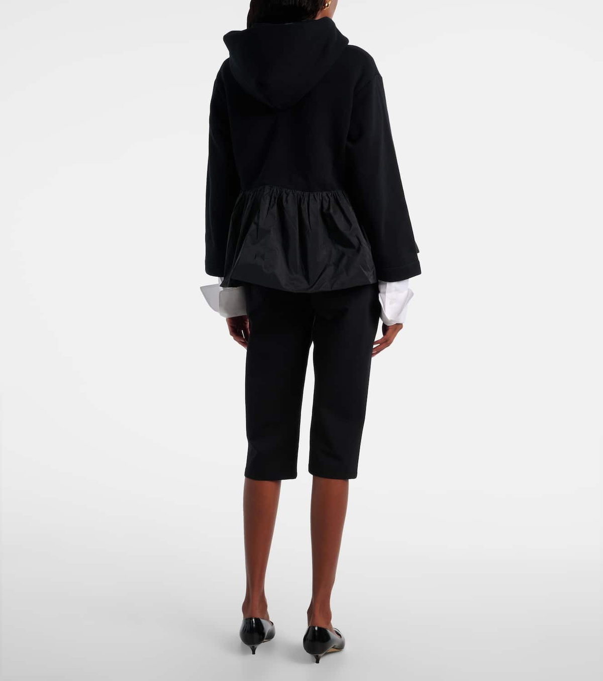 Patou Faille-trimmed cotton jersey zip-up hoodie