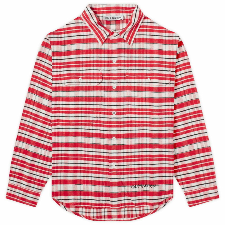 Photo: Cole Buxton Men's SS24 Flannel Check Shirt in Red/Black/White