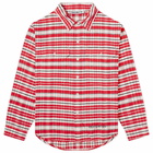 Cole Buxton Men's SS24 Flannel Check Shirt in Red/Black/White
