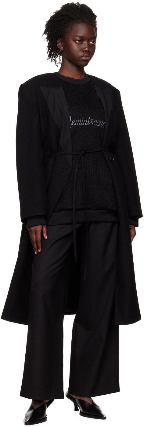 J KOO Black Embroidered Sweatshirt
