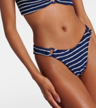 Hunza G Hallie striped ring-detail bikini