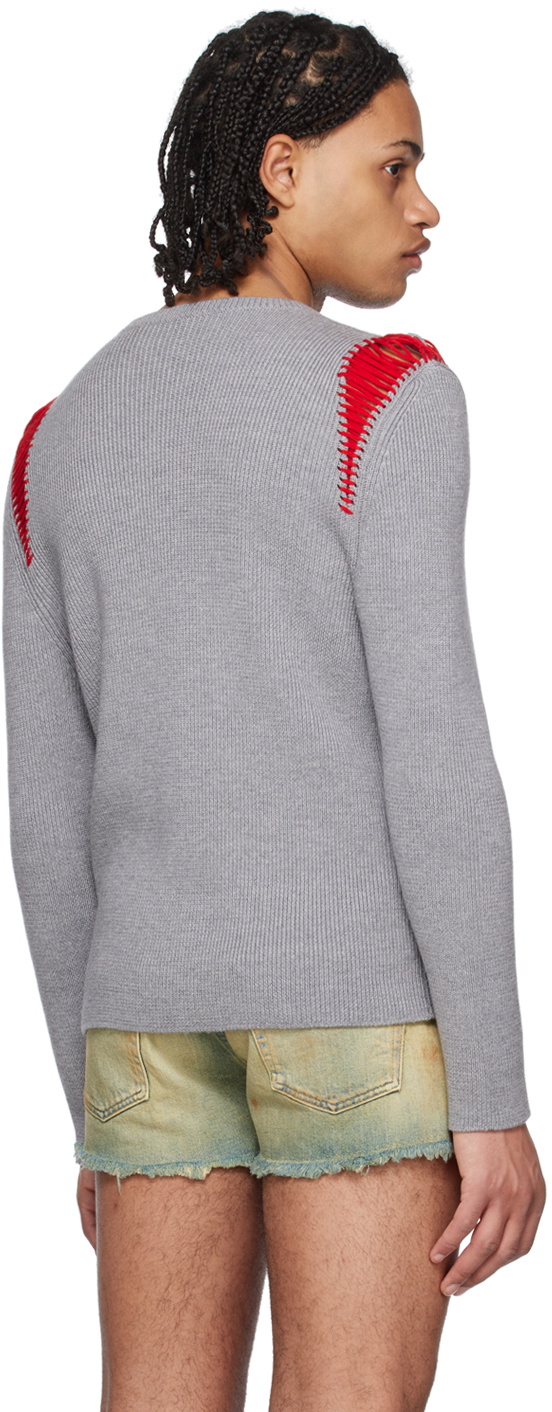 Mowalola Gray Crewneck Sweater