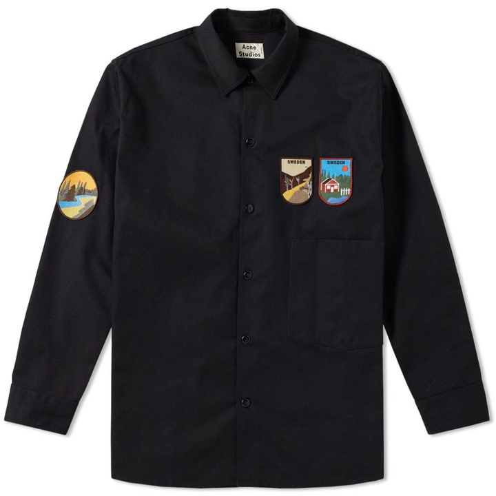 Photo: Acne Studios Louis Patch Overshirt Black