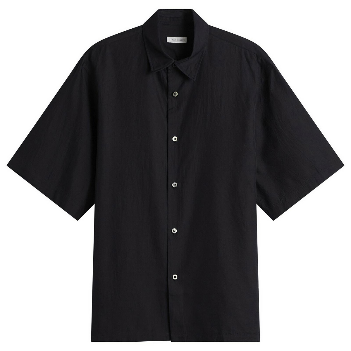 KAPTAIN SUNSHINE Black Open Collar Shirt Kaptain Sunshine