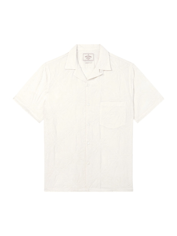 Photo: Portuguese Flannel - Duke Convertible-Collar Embroidered Cotton-Blend Shirt - Neutrals