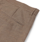 YMC - Cropped Checked Cotton-Blend Trousers - Brown