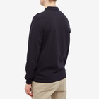 Fred Perry Men's Authentic Long Sleeve Plain Polo Shirt in Navy