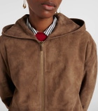 'S Max Mara Suede zip-up hoodie