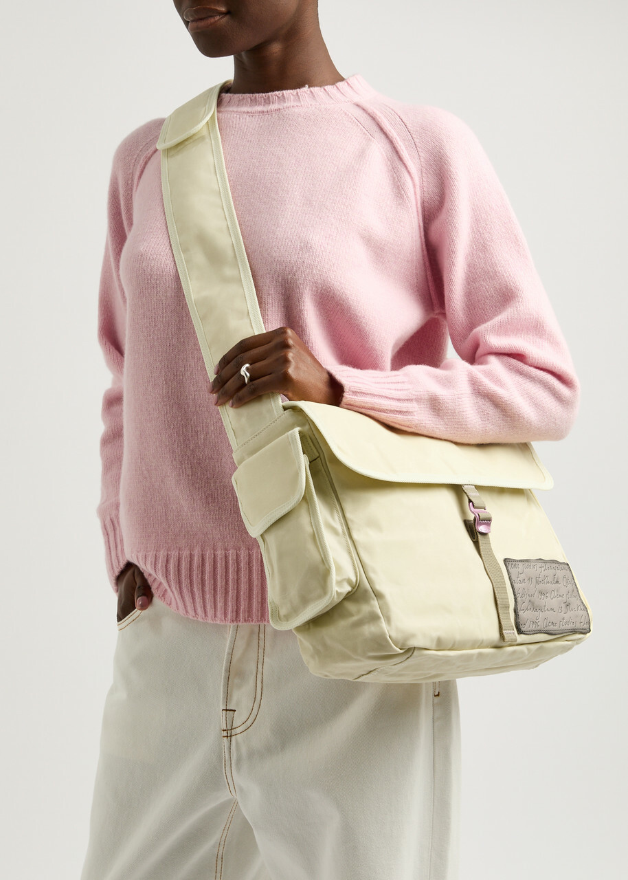 ★TOUT Y EST★ Knob Unisex Mini Messenger Bag Crinkled Cream Acne Studios Andemer Waxed Canvas Messenger bag - Cream