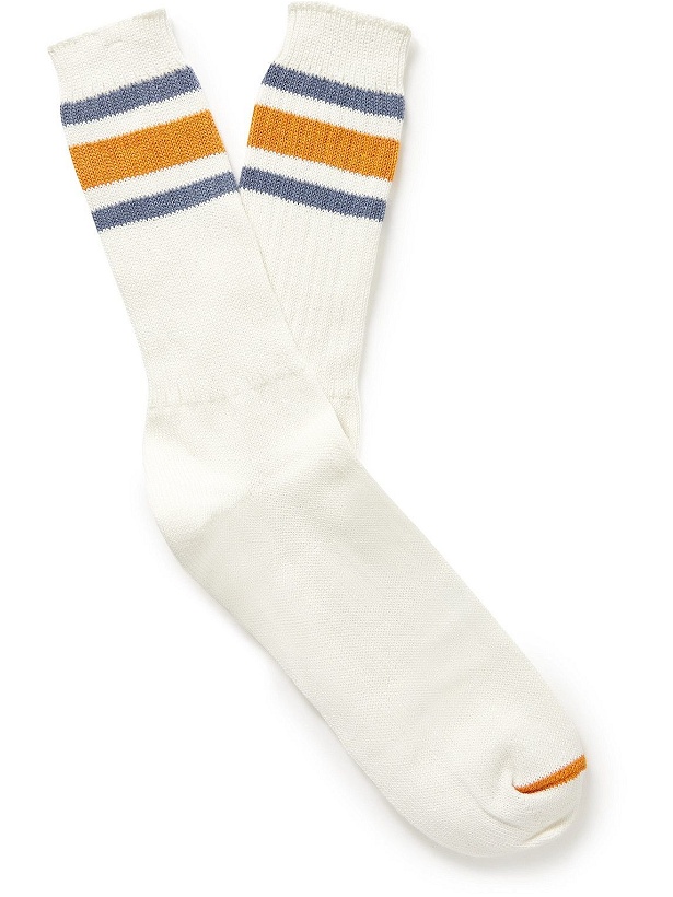 Photo: Anonymous ism - Recover Striped Ribbed-Knit Socks