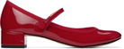 Repetto Red Rose Mary Jane Heels