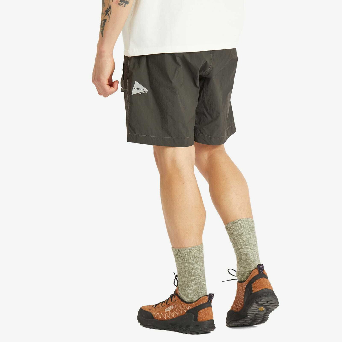 Gramicci Men's x and wander Brushed Nylon Short in Charcoal Gramicci