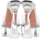 Amina Muaddi Silver Dalida Glass Plateau Heeled Sandals