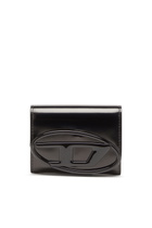 Diesel Bi-fold card holder in mirrored leather - Small Wallets Womens in Black