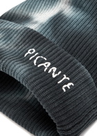 Picante Logo Tie-dye Ribbed Cotton Beanie - Black - One Size