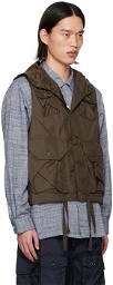Engineered Garments Brown Hooded Vest